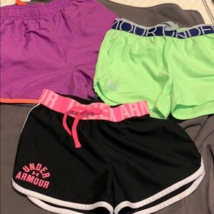 Lot of youth size M Under Armour shorts.